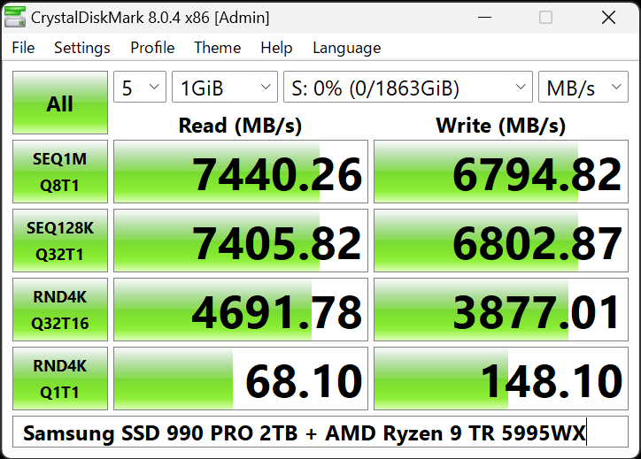 CrystalDiskMark 9 主界面截图